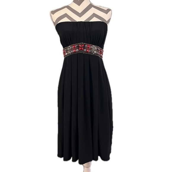 WHBM Cocktail Beaded Strapless Dress - Size 6 - Picture 1 of 8